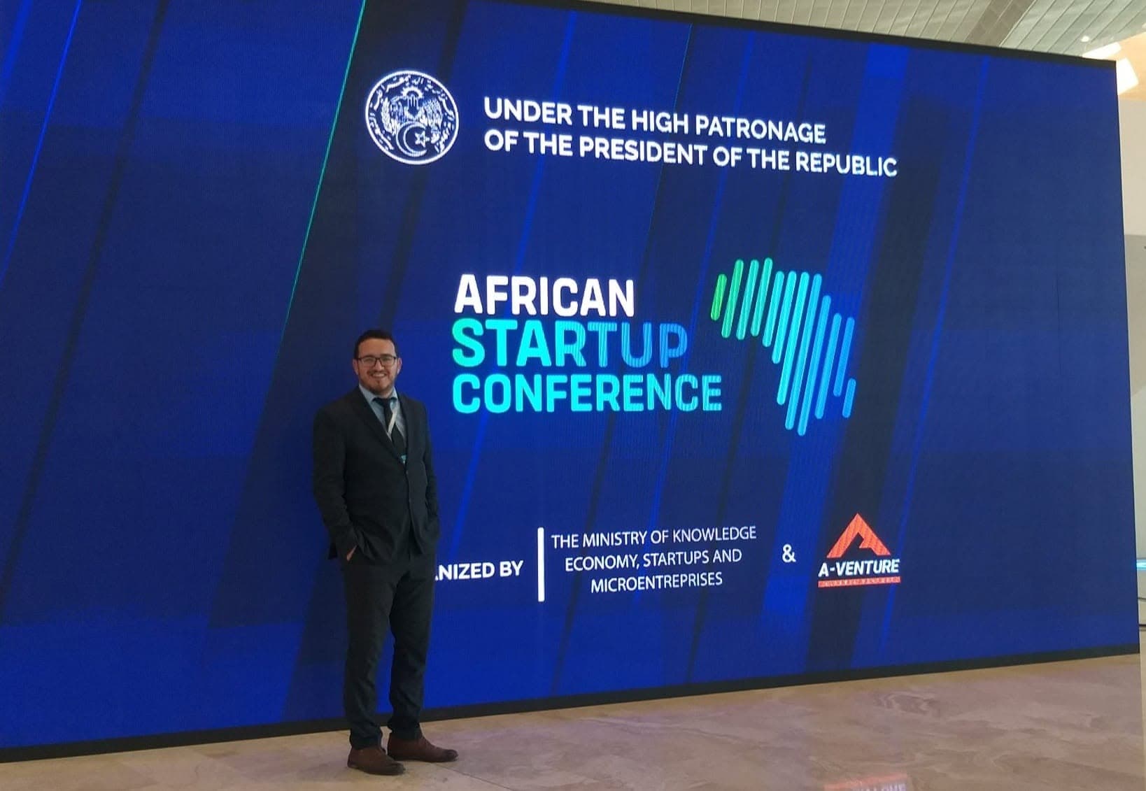 Dr. Omar Haroun at the African Startup Conference, under the high patronage of the Presidency of the Republic